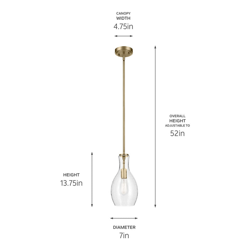 Kichler 42456NBRCS One Light Pendant, Natural Brass (3)