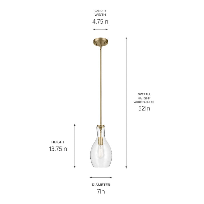 Kichler 42456NBRCS One Light Pendant, Natural Brass (3)