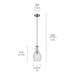 Kichler 42456NI One Light Pendant, Brushed Nickel (3)