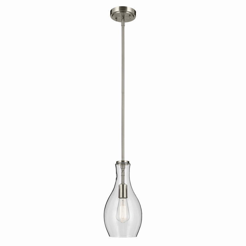 Kichler 42456NI One Light Pendant, Brushed Nickel