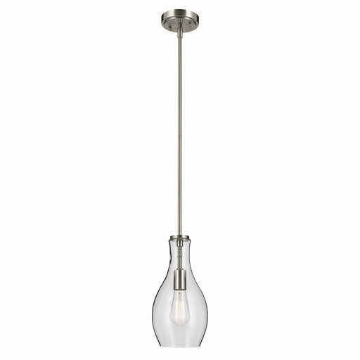 Kichler 42456NI One Light Pendant, Brushed Nickel