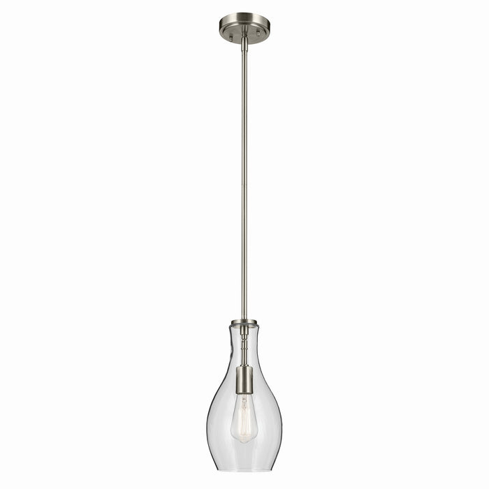 Kichler 42456NI One Light Pendant, Brushed Nickel