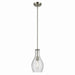 Kichler 42456NI One Light Pendant, Brushed Nickel