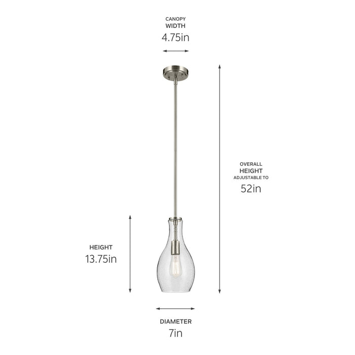 Kichler 42456NICS One Light Pendant, Brushed Nickel (3)