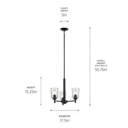 Kichler 43670BKCLR Three Light Mini Chandelier, Black (3)