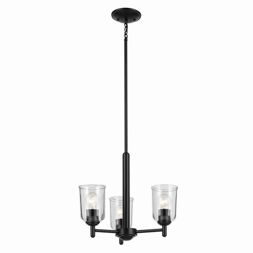 Kichler 43670BKCLR Three Light Mini Chandelier, Black