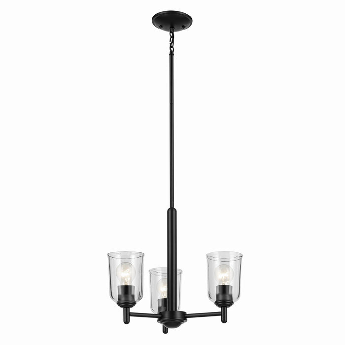 Kichler 43670BKCLR Three Light Mini Chandelier, Black