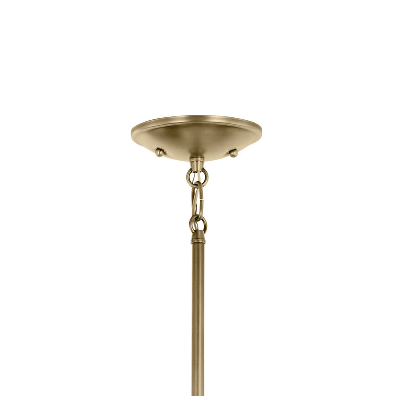 Kichler 43670NBRCLR Three Light Mini Chandelier, Natural Brass (4)