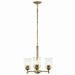 Kichler 43670NBRCLR Three Light Mini Chandelier, Natural Brass
