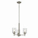 Kichler 43670NICLR Three Light Mini Chandelier, Brushed Nickel
