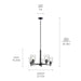 Kichler 43671BKCLR Five Light Chandelier, Black (3)