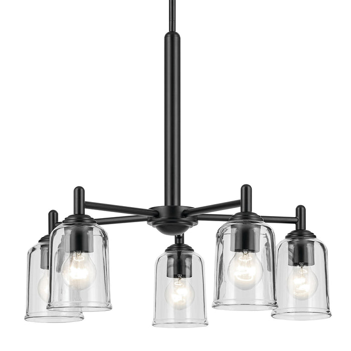 Kichler 43671BKCLR Five Light Chandelier, Black (4)