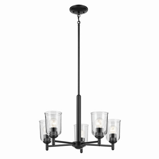 Kichler 43671BKCLR Five Light Chandelier, Black