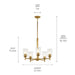 Kichler 43671NBRCLR Five Light Chandelier, Natural Brass (3)