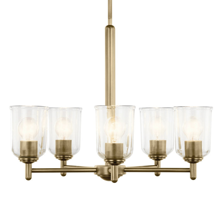 Kichler 43671NBRCLR Five Light Chandelier, Natural Brass (5)