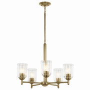 Kichler 43671NBRCLR Five Light Chandelier, Natural Brass