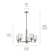 Kichler 43671NICLR Five Light Chandelier, Brushed Nickel (3)