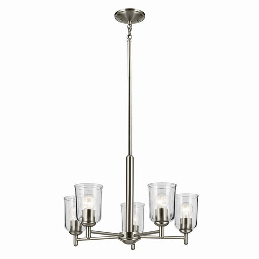 Kichler 43671NICLR Five Light Chandelier, Brushed Nickel