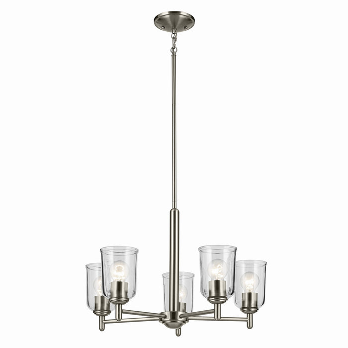 Kichler 43671NICLR Five Light Chandelier, Brushed Nickel