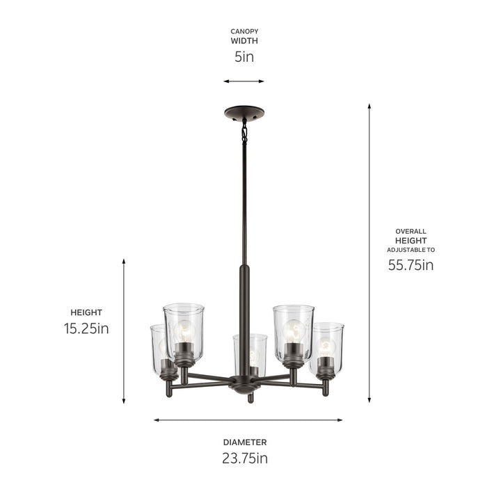 Kichler 43671OZCLR Five Light Chandelier, Olde Bronze (3)