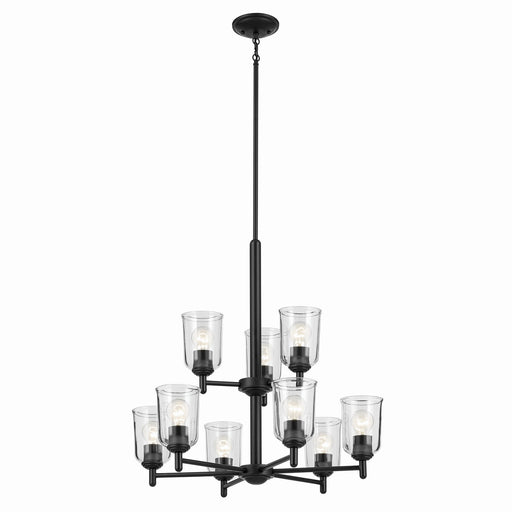 Kichler 43672BKCLR Nine Light Chandelier, Black