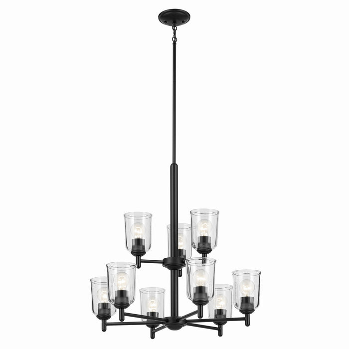 Kichler 43672BKCLR Nine Light Chandelier, Black