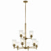 Kichler 43672NBRCLR Nine Light Chandelier, Natural Brass