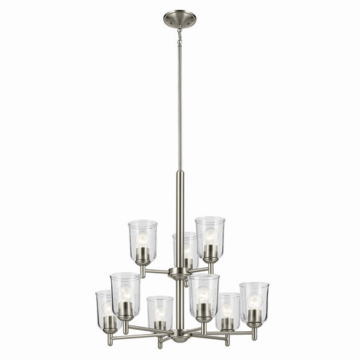 Kichler 43672NICLR Nine Light Chandelier, Brushed Nickel