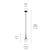 Kichler 43674BKCLR One Light Mini Pendant, Black (3)