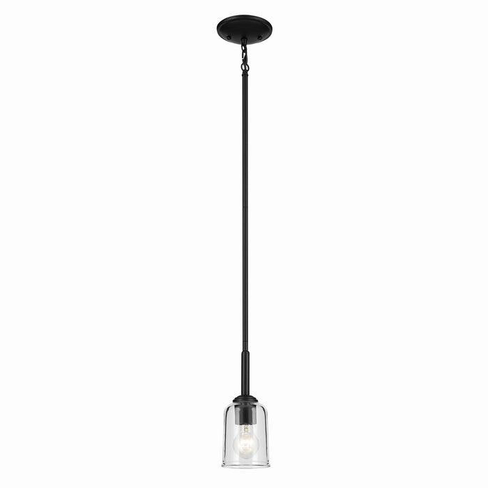 Kichler 43674BKCLR One Light Mini Pendant, Black