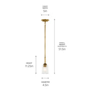 Kichler 43674NBRCLR One Light Mini Pendant, Natural Brass (4)