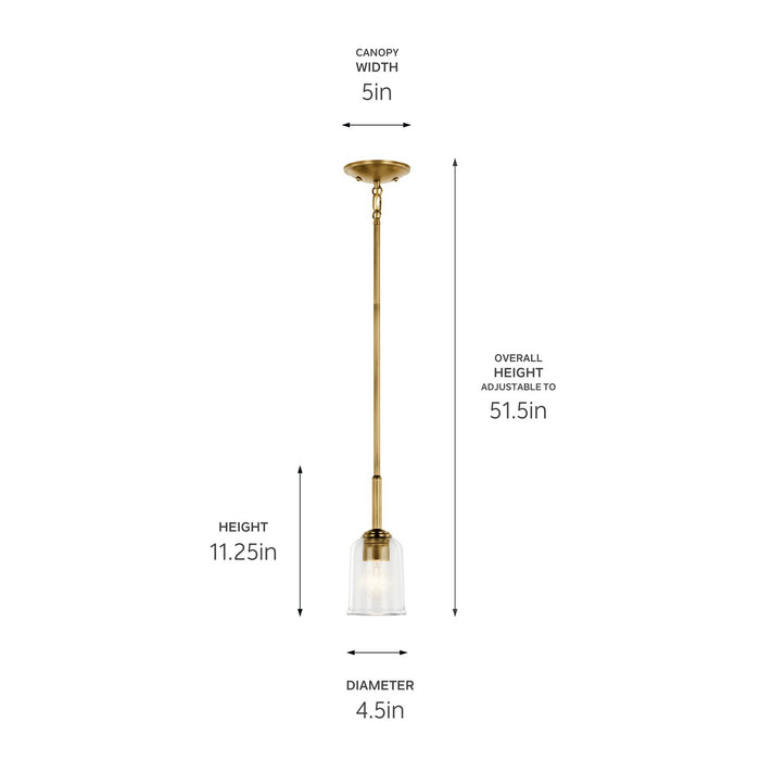 Kichler 43674NBRCLR One Light Mini Pendant, Natural Brass (4)