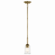 Kichler 43674NBRCLR One Light Mini Pendant, Natural Brass