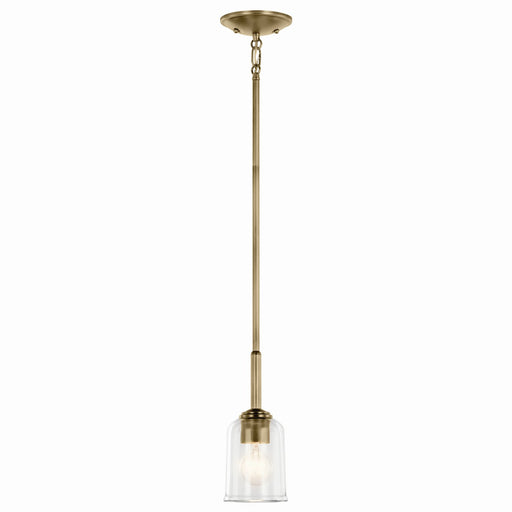 Kichler 43674NBRCLR One Light Mini Pendant, Natural Brass