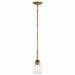Kichler 43674NBRCLR One Light Mini Pendant, Natural Brass