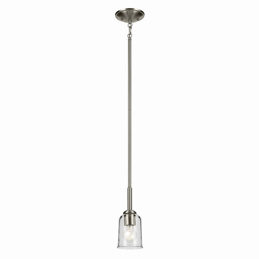 Kichler 43674NICLR One Light Mini Pendant, Brushed Nickel