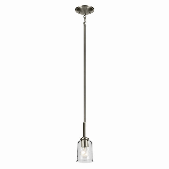 Kichler 43674NICLR One Light Mini Pendant, Brushed Nickel