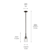 Kichler 43674OZCLR One Light Mini Pendant, Olde Bronze (3)