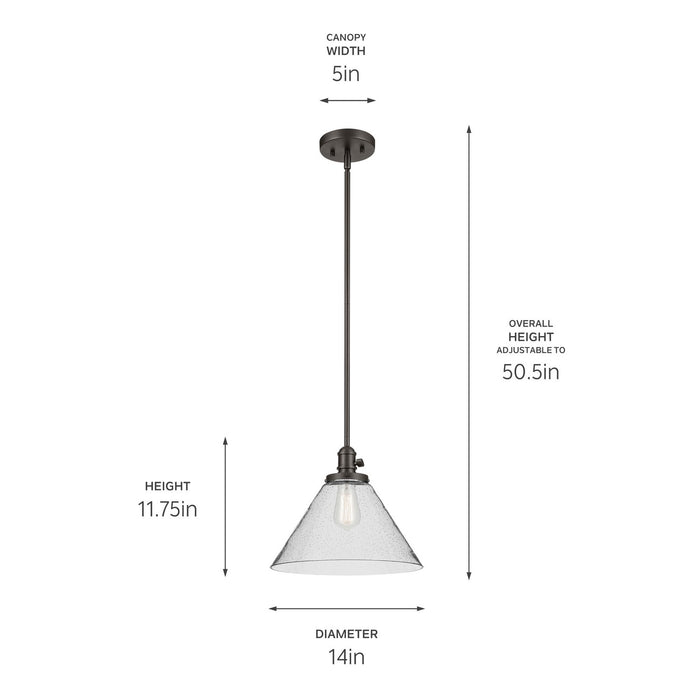 Kichler 43905OZ One Light Pendant, Olde Bronze (3)
