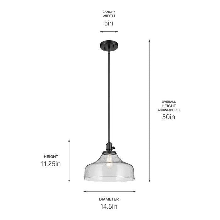 Kichler 43906BK One Light Pendant, Black (3)