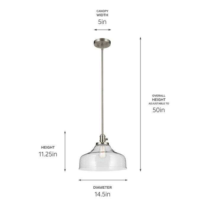 Kichler 43906NI One Light Pendant, Brushed Nickel (3)