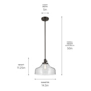 Kichler 43906OZ One Light Pendant, Olde Bronze (3)