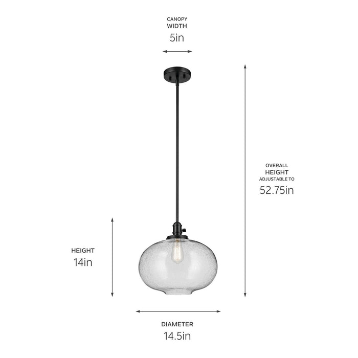 Kichler 43911BK One Light Pendant, Black (3)