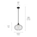Kichler 43911BK One Light Pendant, Black (3)