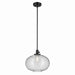 Kichler 43911BK One Light Pendant, Black