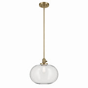Kichler 43911NBR One Light Pendant, Natural Brass