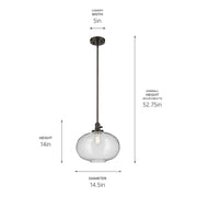 Kichler 43911OZ One Light Pendant, Olde Bronze (3)