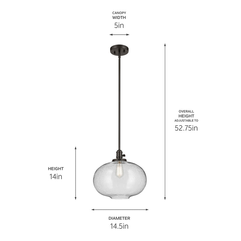 Kichler 43911OZ One Light Pendant, Olde Bronze (3)