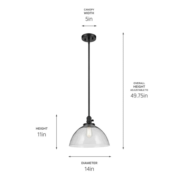 Kichler 43912BK One Light Pendant, Black (3)