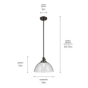 Kichler 43912OZ One Light Pendant, Olde Bronze (2)